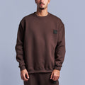 Brown Oversized Round Sweatshirt