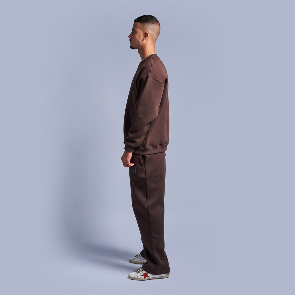 Brown Oversized Round Sweatshirt