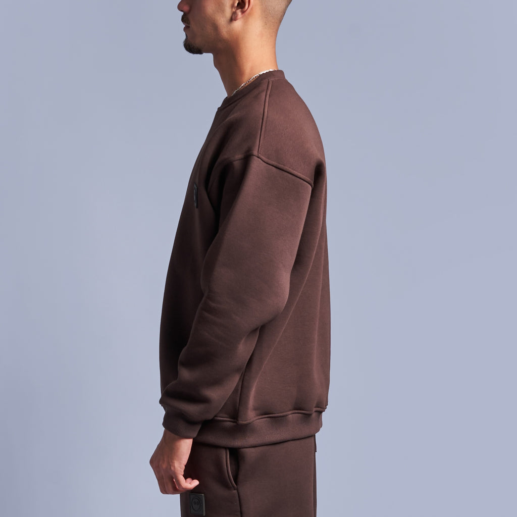Brown Oversized Round Sweatshirt