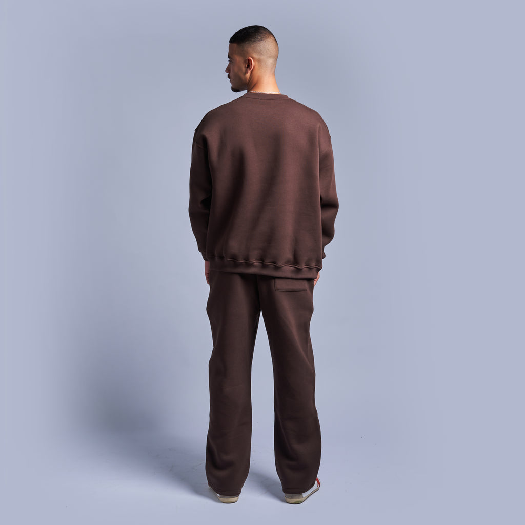 Brown Oversized Round Sweatshirt