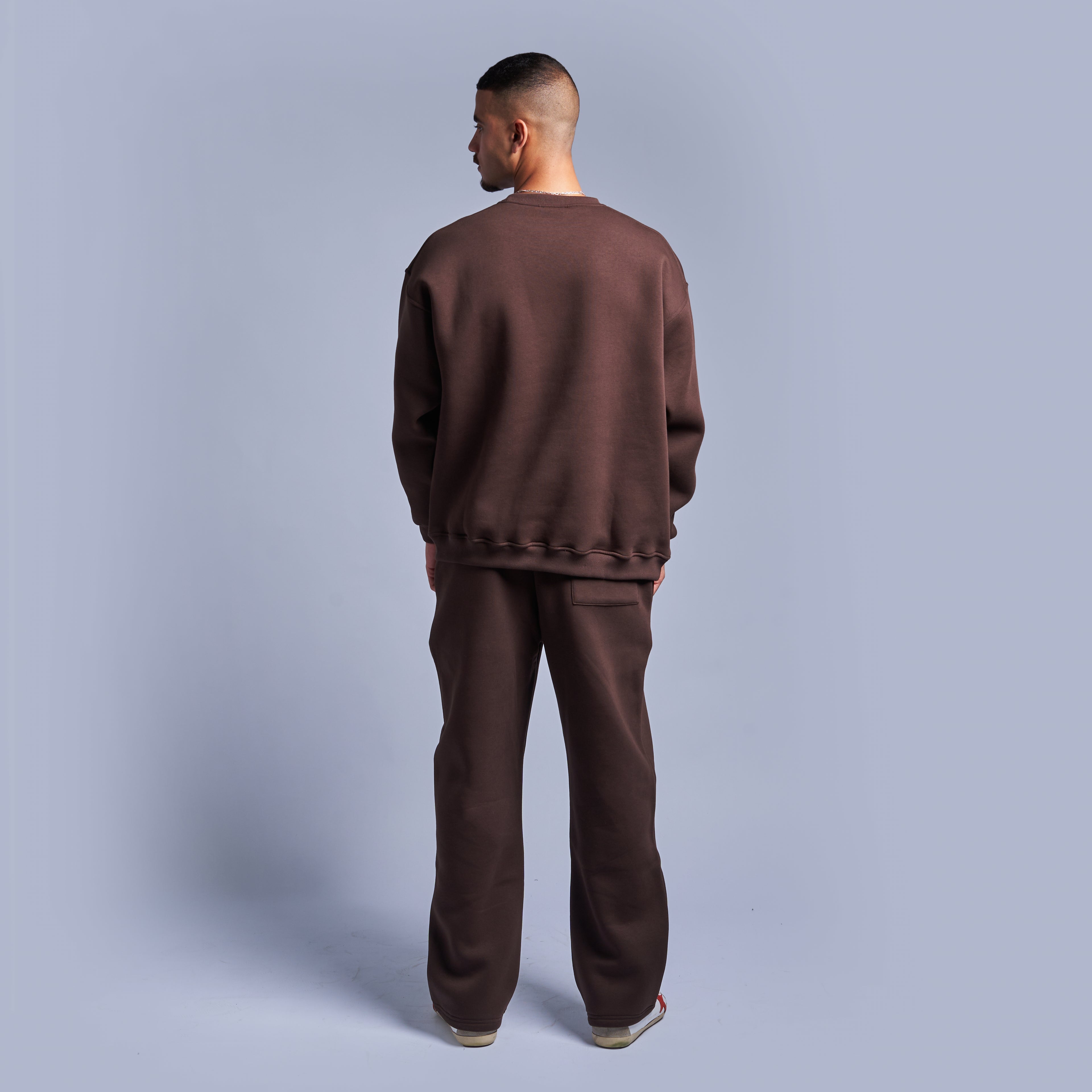 Brown Oversized Round Sweatshirt