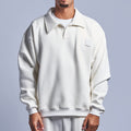 White Oversized Polo Sweatshirt