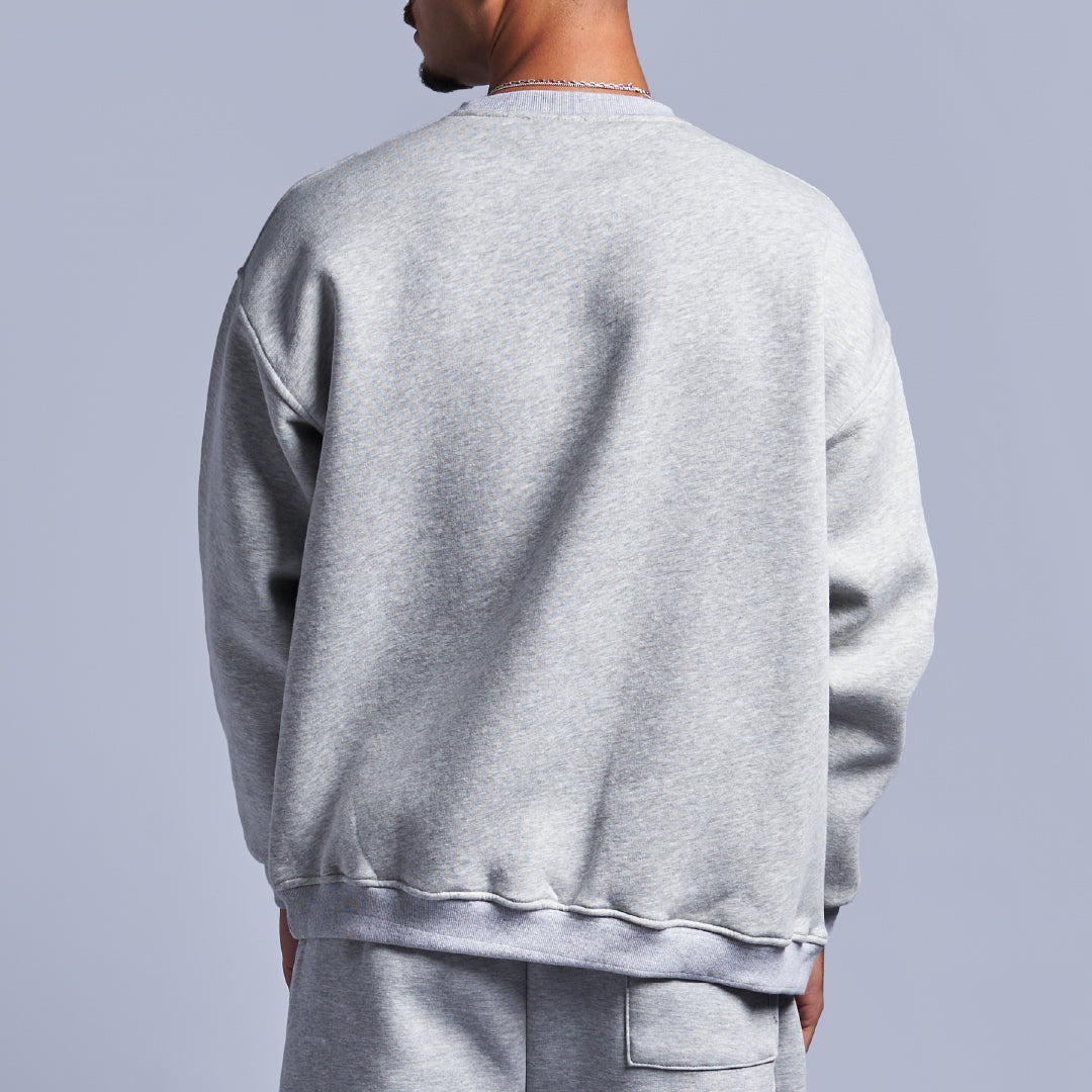 Grey Oversized Round Sweatshirt