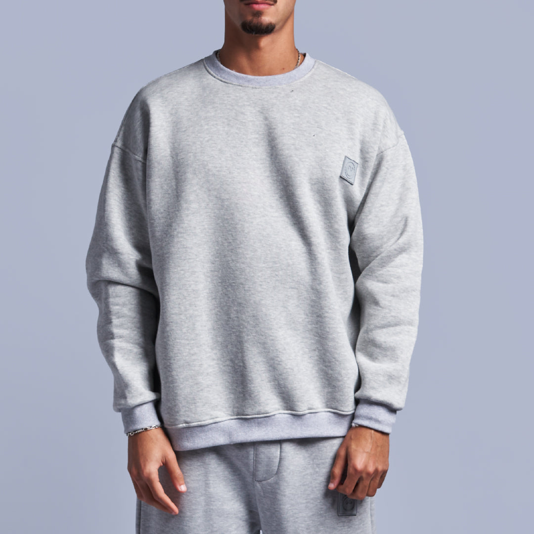 Grey Oversized Round Sweatshirt