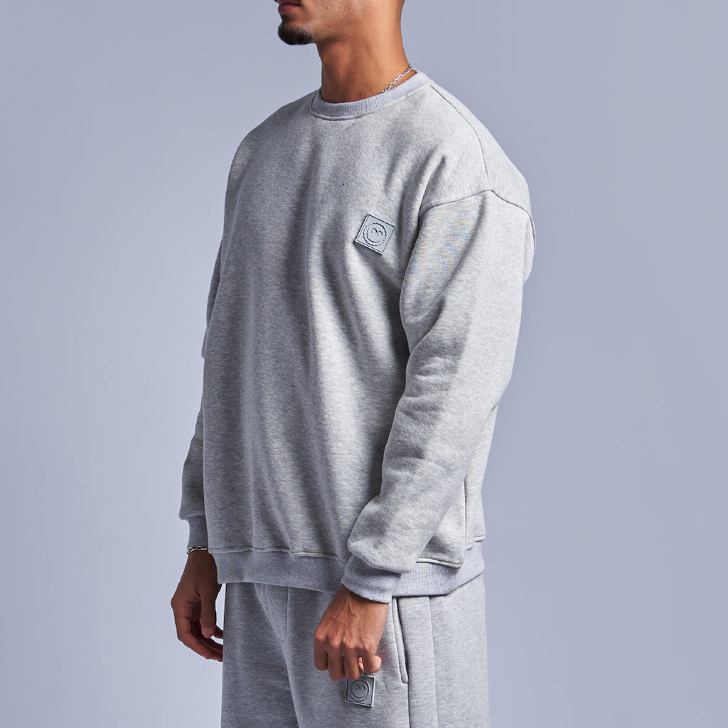 Grey Oversized Round Sweatshirt