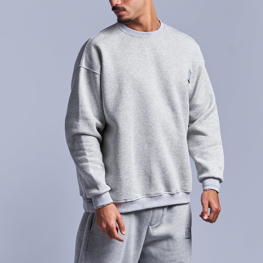 Grey Oversized Round Sweatshirt