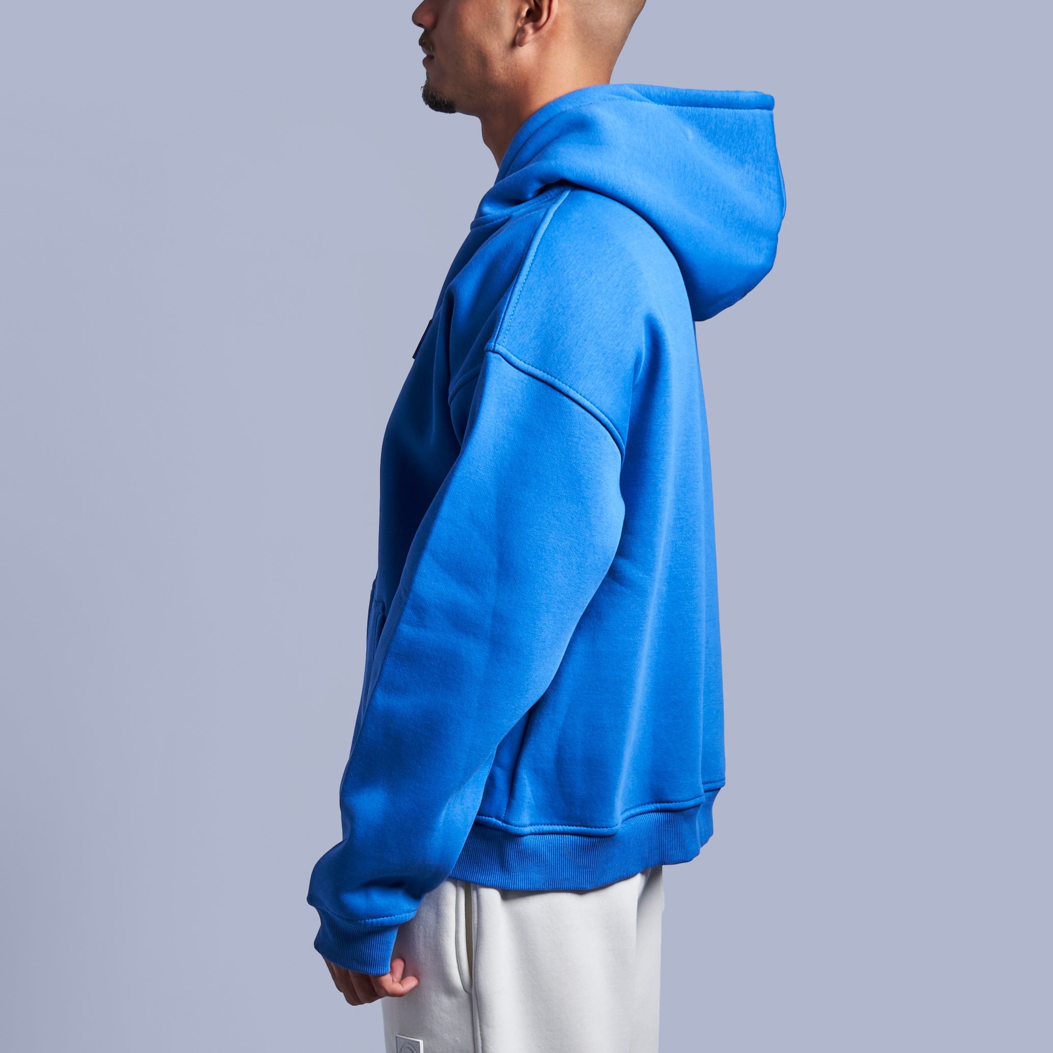 Blue Boxy-Fit Zip-Up Hoodie
