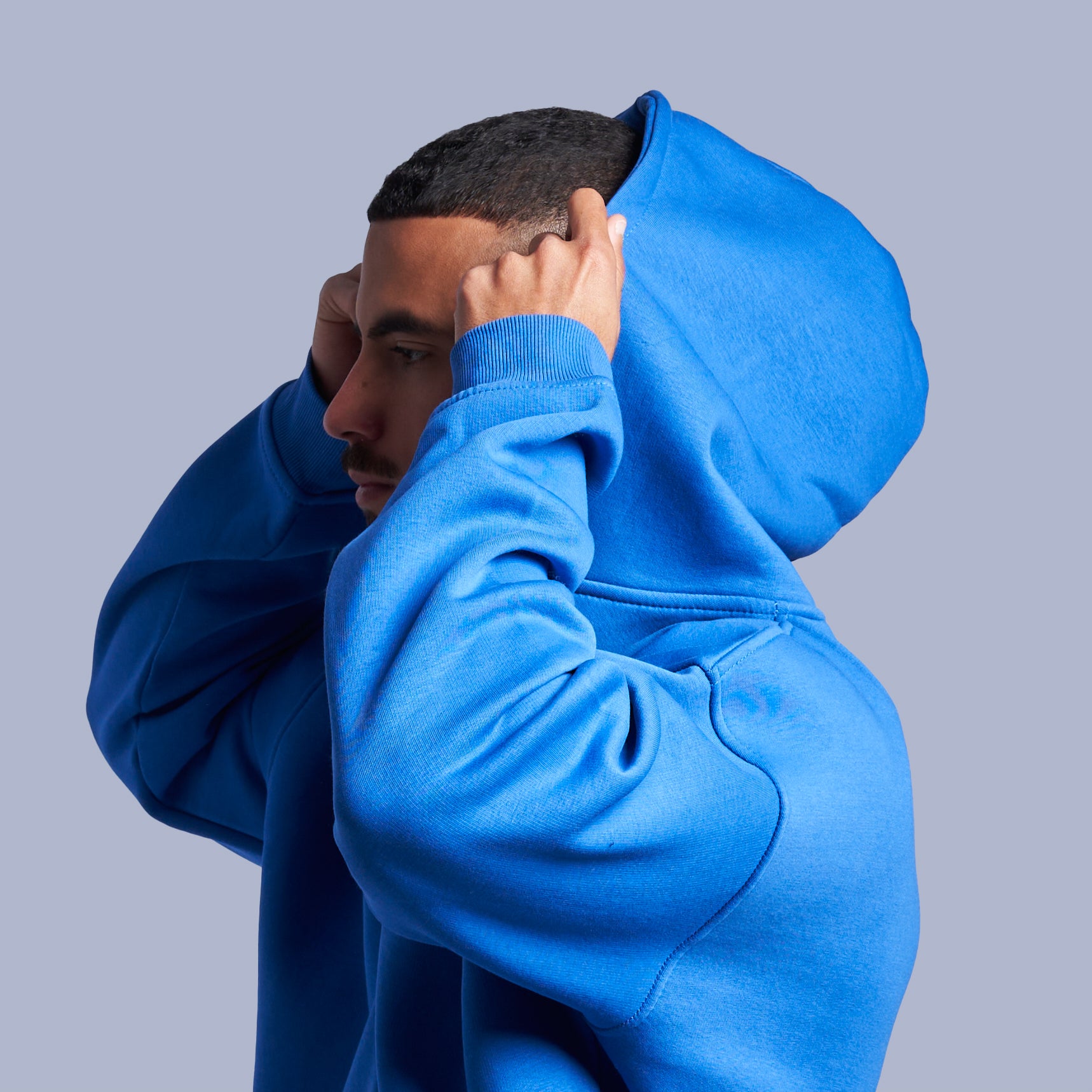 Blue Boxy-Fit Zip-Up Hoodie
