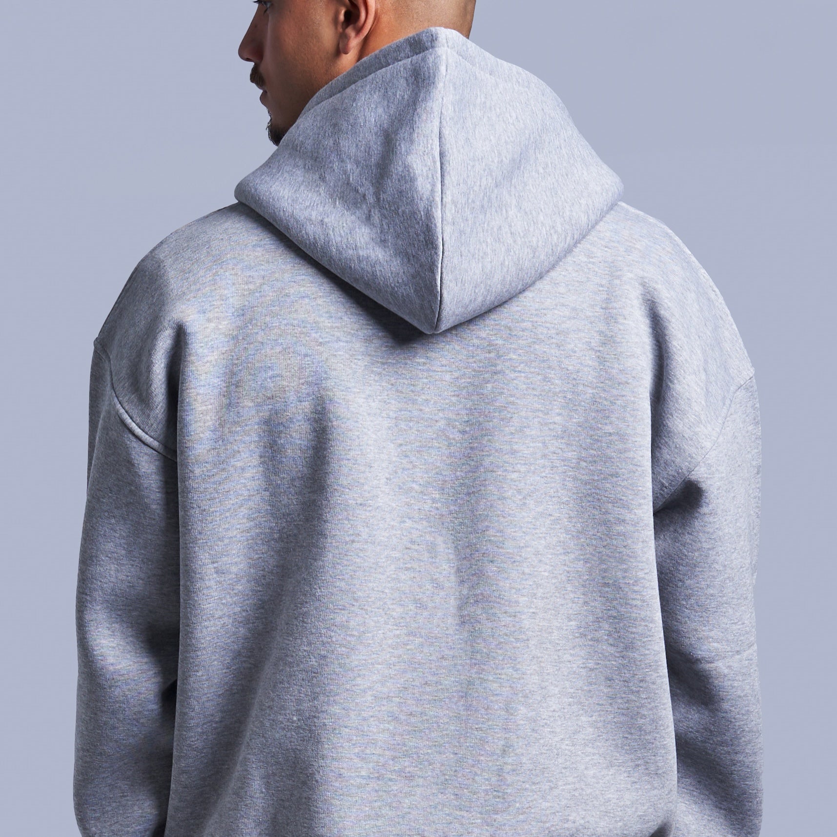 Grey Boxy-Fit Zip-Up Hoodie